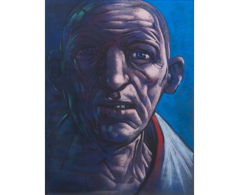 * PETER HOWSON OBE,BLUE EYESpastel on paper, signed60cm x 44.5cmMounted, framed and under glass