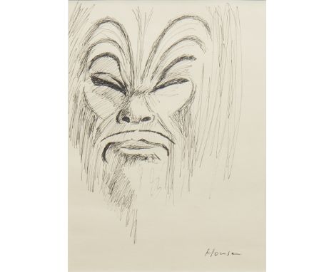 * PETER HOWSON OBE,MISERblack ink on paper, signed29cm x 20cmMounted, framed and under glass. 