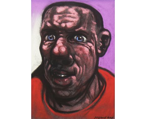 * PETER HOWSON OBE,GOVAN HARDMANpastel on paper, signed26.5cm x 18.5cmMounted, framed and under glass