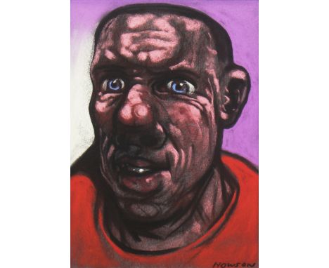 * PETER HOWSON OBE,GOVAN HARDMANpastel on paper, signed26.5cm x 18.5cmMounted, framed and under glass