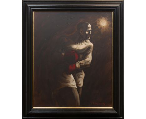 * PETER HOWSON OBE,THE PUGILISToil on canvas, signed 61cm x 51cm FramedProvenance: From a Glasgow gentleman's private collect