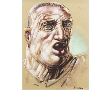 * PETER HOWSON OBE,THE BIGMOUTHpastel on paper, signed 29cm x 21cmMounted, framed and under glassProvenance: From a Glasgow g