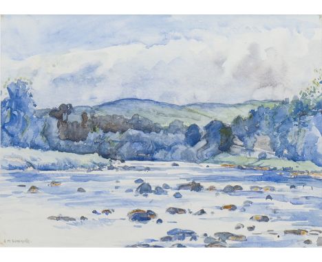E M SOMERVILLE,RIVER CLYDE, NEAR SYMINGTON (A PAIR)watercolour on paper, each signed; further signed and titled verso21.5cm x