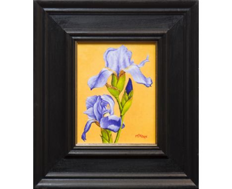 GRAHAM H D MCKEAN,LAVENDER IRISESoil on canvas, signed; further signed and titled verso25cm x 20cmFramed