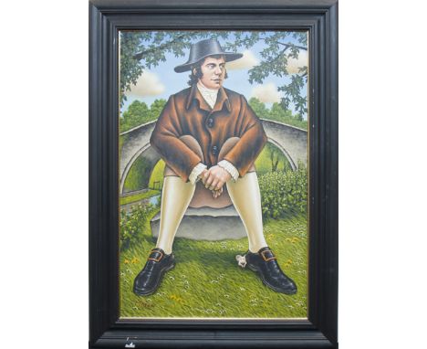 * GRAHAM H D MCKEAN, THE PLOUGHMAN POET oil on canvas board, signed 85cm x 54cm Framed 