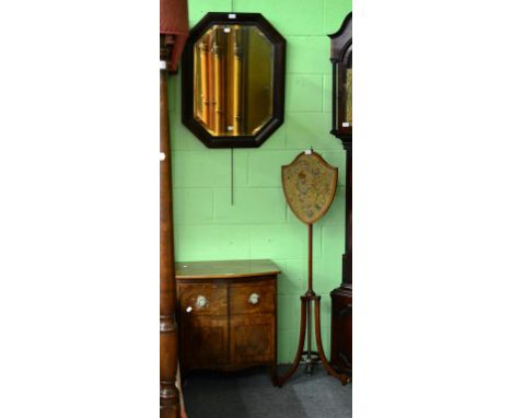 A Regency Mahogany Commode, with adapted hinged lid above two cupboard doors, raised on bracket feet, 61cm wide; A 1920s Maho