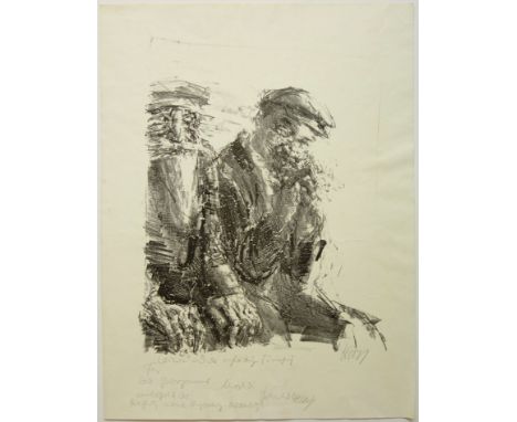 Bernhard Heisig (1925, Breslau - 2011, Strodehne), "Lenin und der ungläubige Timofej", 1970er Jahre, Lithografie, unten recht