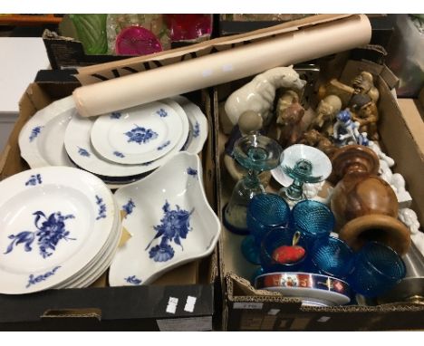 2 BOXES OF ASSORTED WARE INCLUDING ROYAL COPENHAGEN