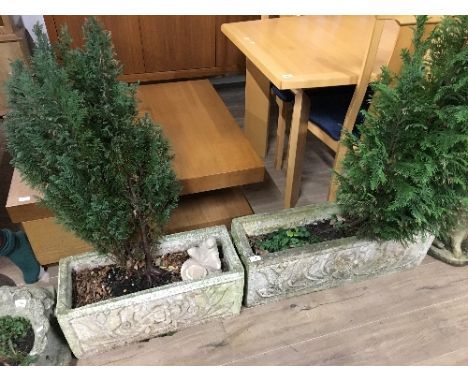 2 GARDEN TROUGH PLANTERS