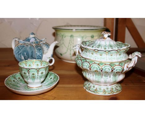 Doric cup and saucer, Oriental teapot etc