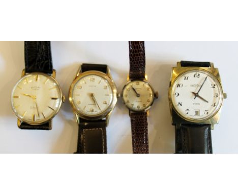 Zefyr, Rotary and Bemar gents mechanical wristwatches and yellow metal ladies wristwatch, all working at lotting up
