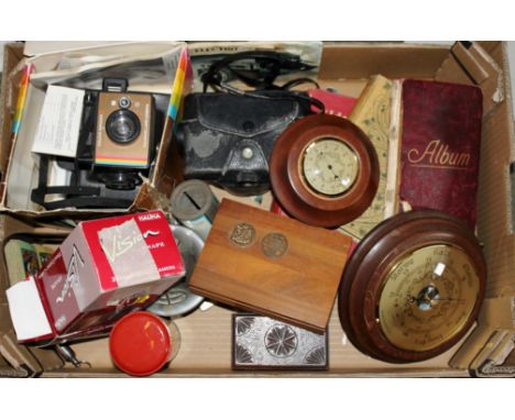 Mixed lot including cameras, barometer etc