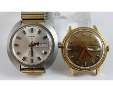 Two gents wristwatches, Montine and Timex, one A/F lacking strap