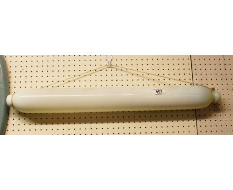 Large Victorian milk glass rolling pin, slight A/F to one end, L ~ 73cm D ~ 26cm