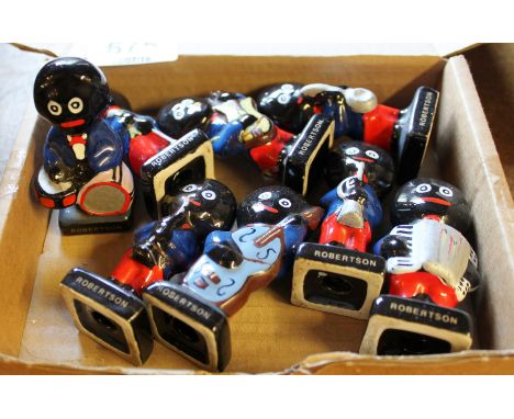 Eight ceramic Robertsons Golly band figures