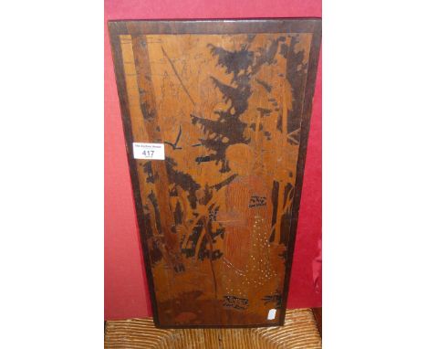 Pokerwork and painted panel