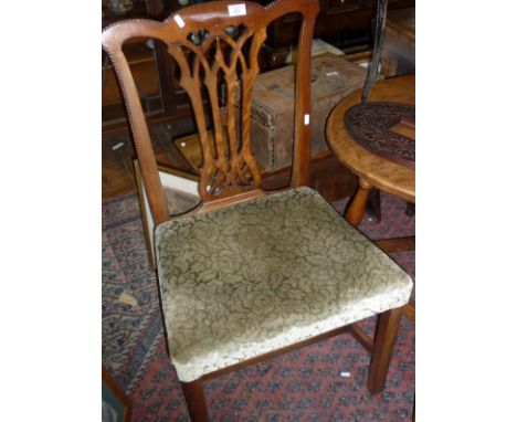 Georgian mahogany Chippendale style dining chair