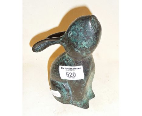 Bronze figure of a hare 6" tall