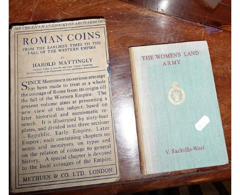 Roman Coins ..... by Harold Mattingly, 1st Edition 1928, pub. by Methuen &amp; Co., dustwrapper and a 1944 volume of "The Wom