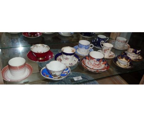 11 various "Cabinet" china cups and saucers