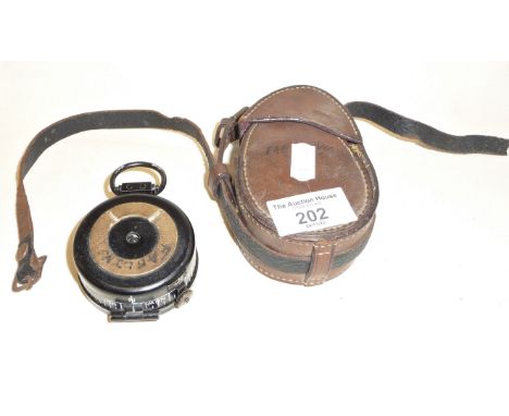 WW2 marching compass in leather case
