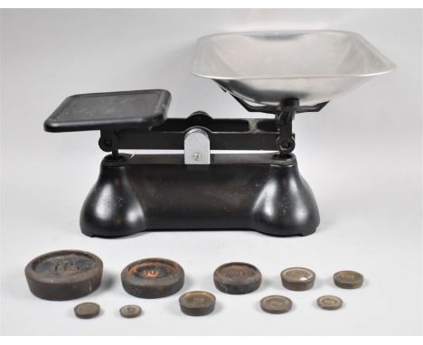 A Modern Set of Kitchen Scales and Weights 