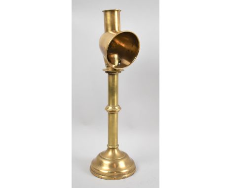 A Late 19th Century Brass Candle Lamp, 40cm high 