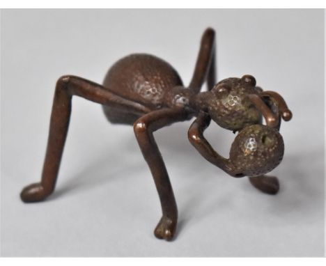 A Small Japanese Bronze Study of an Ant, 3cm high 