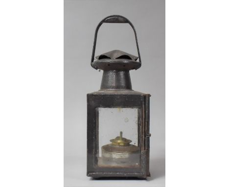 A Vintage British Rail (Midlands) Lamp with Original Burner, 34cm high 