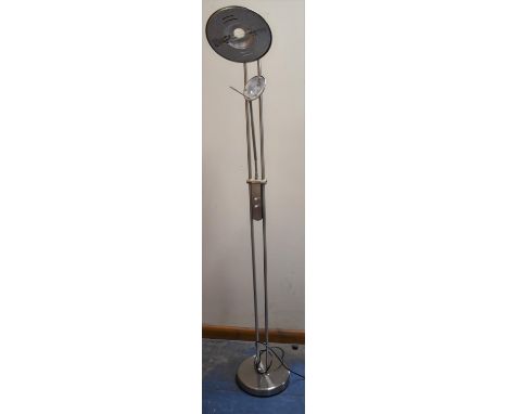 A Modern Stainless Steel Reading and Standard Lamp 