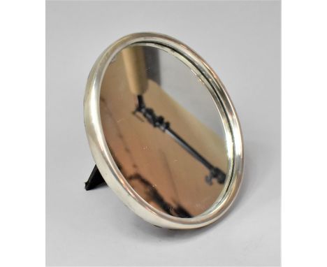 A Silver Circular Easel Back Dressing table Mirror, Chester 1908, 18cm Diameter 