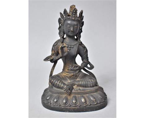 A Bronze Chinese Study of Buddha, 19cm high 