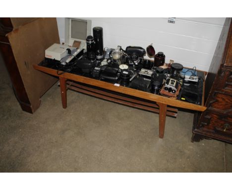 A tile topped coffee table fitted with shelf below