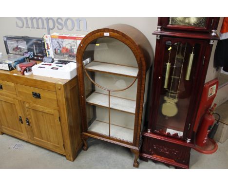 An Art Deco style walnut display cabinet 