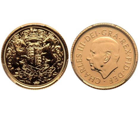 UNITED KINGDOM. Charles III, 2022-. Gold Half-Sovereign, 2022. Royal Mint. Issued as the first sovereign for King Charles III