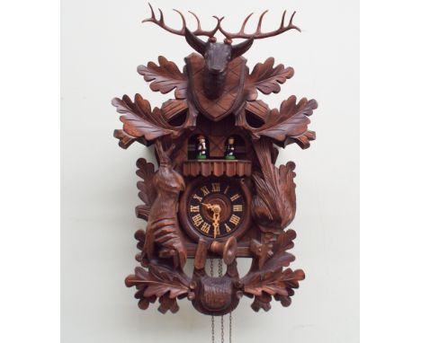 Reproduction Black Forest style carved cuckoo clock 