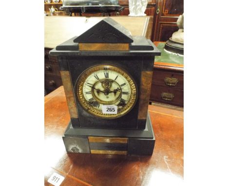 Striking mantel clock in black marble case 