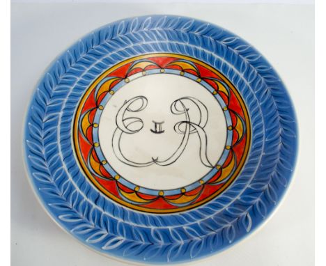 Poole Studio trial Royal commemorative charger plate 27cms diameter
