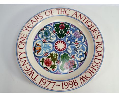Poole Pottery Limited Edition plaque commemorating 21 years of the Antiques Road Show, limited edition number 136 of 150, 30 