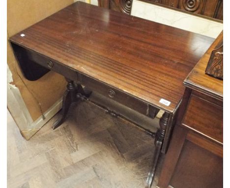 Reproduction mahogany drop leaf sofa style table 