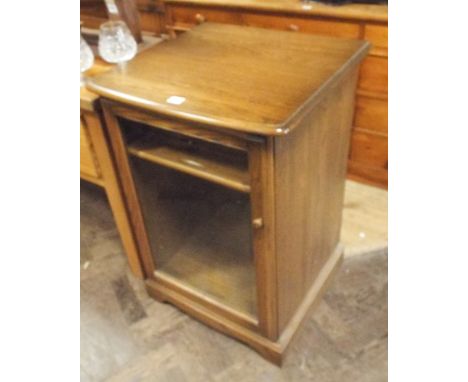 18" Ercol honey oak glazed hi fi cabinet 