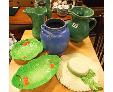 Sylvac and other vases, Carlton Ware dishes, Falcon ware, wall vase etc. 