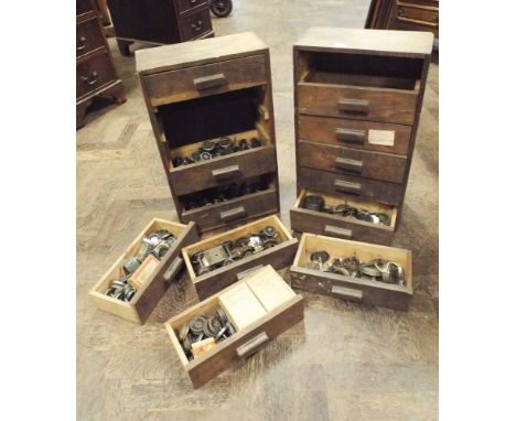 2 small 6 drawer chests full of Marklin and other locomotive model making wheels 