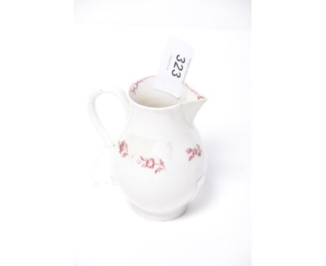 A sparrow beak jug Possibly Royal Worcester, decorated in pink floral sprigs.Conditon - Spout has been restored. 
