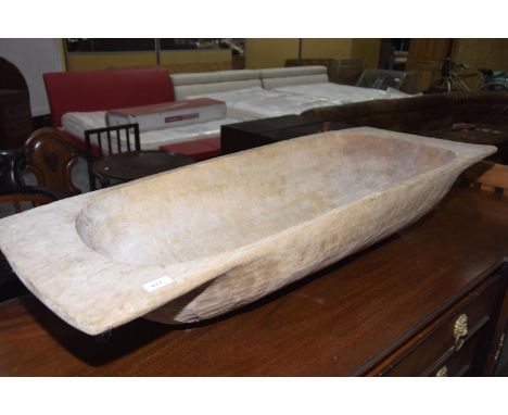 A 19th Century hardwood dough trough of typical rectangular form. 