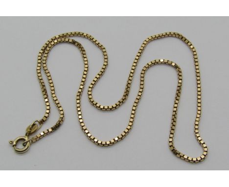 9ct box link chain necklace, 6.6g 