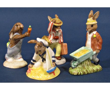 A collection of four Royal Doulton Bunnykins figures, five Beswick British birds, Beatrix Potter Jemima Puddleduck and a vint