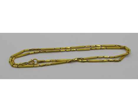 High carat gold chain necklace, link stamped '965%', clasp stamped '22k', 7.8g 