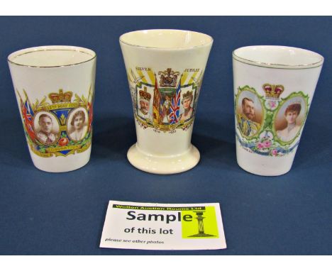 Three boxes of ceramics to include a large quantity of Royal Commemorative ware, Edwardian multi-coloured tea service in the 