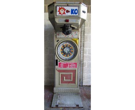 A vintage fairground punch ball / punch bag machine of full height
